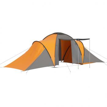 Campingzelt 6 Personen Grau und Orange