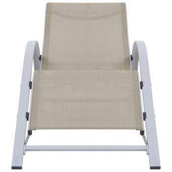 Sonnenliegen 2 Stk. mit Tisch Aluminium Cremeweiß