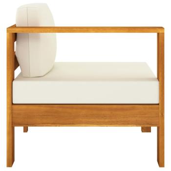 6-tlg. Garten-Lounge-Set mit Creme Auflagen Massivholz Akazie