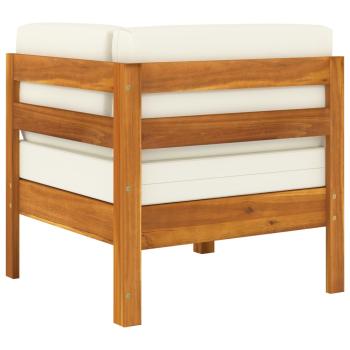7-tlg. Garten-Lounge-Set mit Creme Auflagen Massivholz Akazie