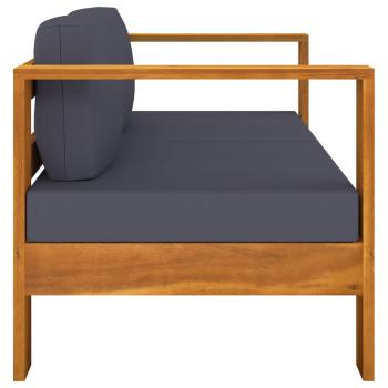 8-tlg. Garten-Lounge-Set mit Dunkelgrauen Auflagen Akazienholz