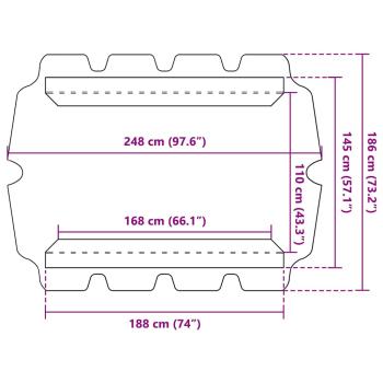 Ersatzdach für Hollywoodschaukel Beige 188/168x145/110 cm