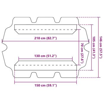 Ersatzdach für Hollywoodschaukel Grün 150/130x105/70 cm