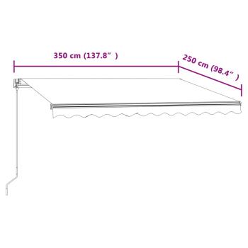 Markise Automatisch Einziehbar 350x250 cm Creme