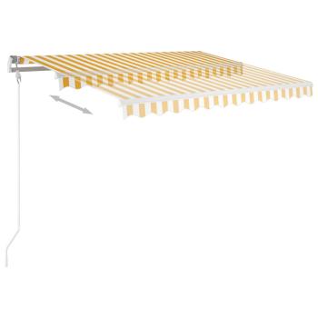Automatische Markise mit LED & Windsensor 350x250 cm Gelb/Weiß