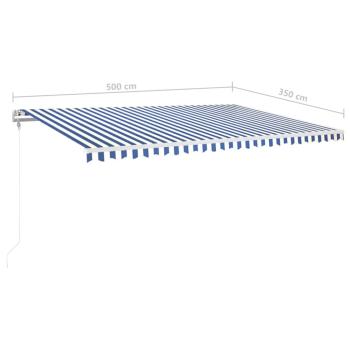 Automatische Markise mit LED & Windsensor 500x350 Blau und Weiß