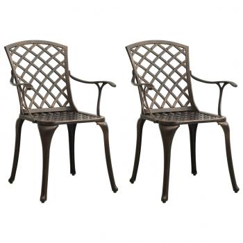 3-tlg. Bistro-Set Aluminiumguss Bronzen