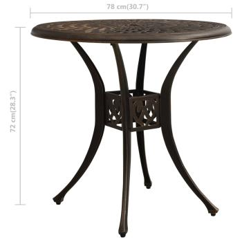 3-tlg. Bistro-Set Aluminiumguss Bronzen