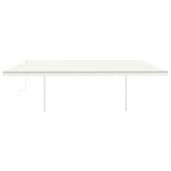 Markise Automatisch Einziehbar mit Pfosten 6x3 m Creme