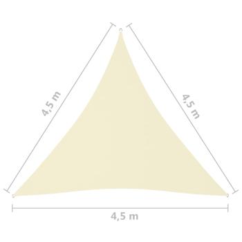 Sonnensegel Oxford-Gewebe Dreieckig 4,5x4,5x4,5 m Creme