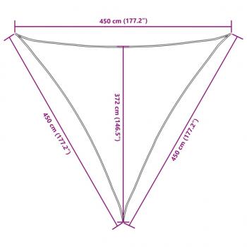 Sonnensegel Oxford-Gewebe Dreieckig 4,5x4,5x4,5 m Creme