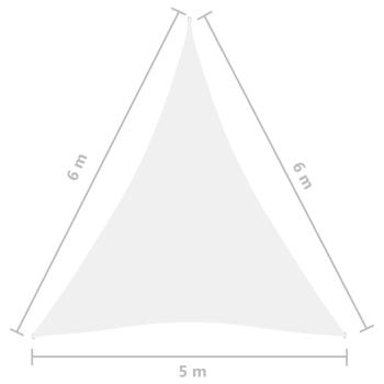 Sonnensegel Oxford-Gewebe Dreieckig 5x6x6 m Weiß