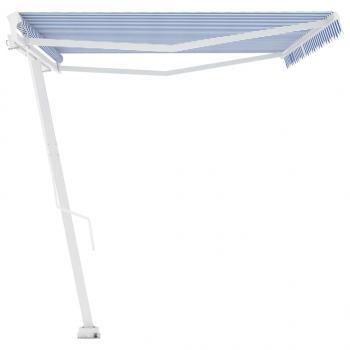 Standmarkise Manuell Einziehbar 500x300 cm Blau/Weiß