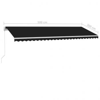 Standmarkise Manuell Einziehbar 500x300 cm Anthrazit