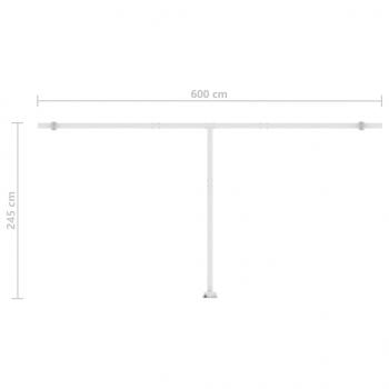 Standmarkise Manuell Einziehbar 600x300 cm Creme