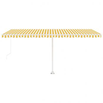 Standmarkise Manuell Einziehbar 500x350 cm Gelb/Weiß