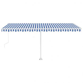 Automatische Markise mit LED & Windsensor 500x350 Blau und Weiß