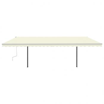 Markise Automatisch Einziehbar mit Pfosten 6x3,5 m Creme