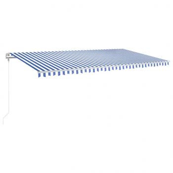 Automatische Markise mit LED & Windsensor 600x350 Blau und Weiß