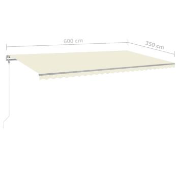Automatische Markise mit LED & Windsensor 600x350 cm Creme