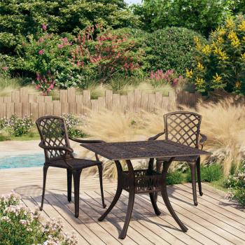 ARDEBO.de - 3-tlg. Bistro-Set Aluminiumguss Bronzen