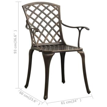 5-tlg. Bistro-Set Aluminiumguss Bronzen