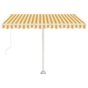 Standmarkise Manuell Einziehbar 300x250 cm Gelb/Weiß