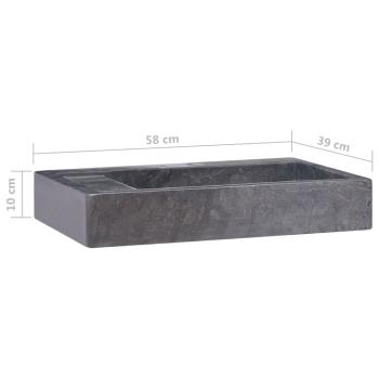 Waschbecken Schwarz 58x39x10 cm Marmor