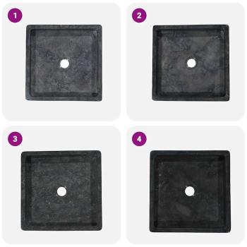 Waschbecken Schwarz 40x40x10 cm Marmor
