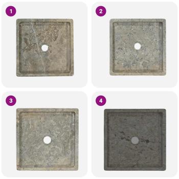 Waschbecken Grau 40x40x10 cm Marmor