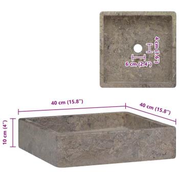 Waschbecken Grau 40x40x10 cm Marmor