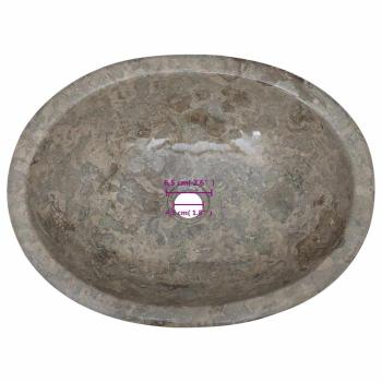 Waschbecken Grau 53x40x15 cm Marmor
