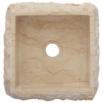 Waschbecken Creme 30x30x13 cm Marmor