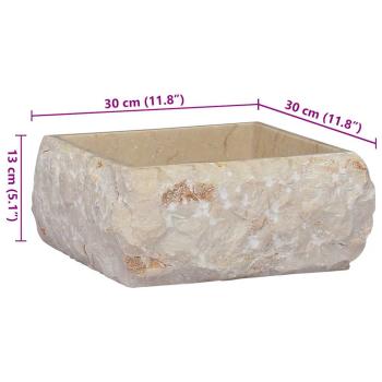 Waschbecken Creme 30x30x13 cm Marmor