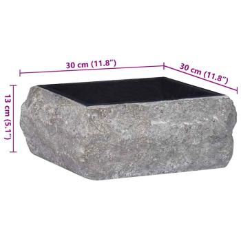 Waschbecken Schwarz 30x30x13 cm Marmor