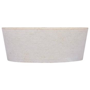 Waschbecken Creme Ø40x15 cm Marmor