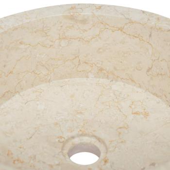 Waschbecken Creme Ø40x15 cm Marmor
