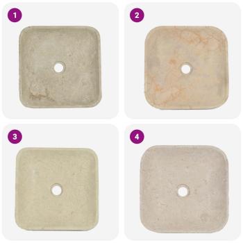 Waschbecken Creme 40x40x10 cm Marmor