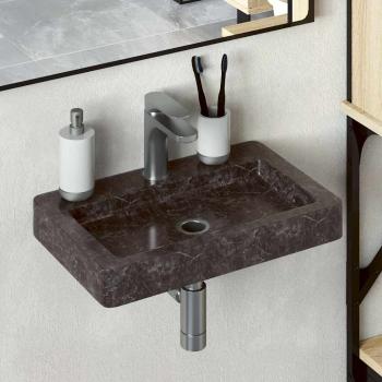 Wandwaschbecken Schwarz 38x24x6,5 cm Marmor