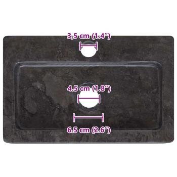 Wandwaschbecken Schwarz 38x24x6,5 cm Marmor