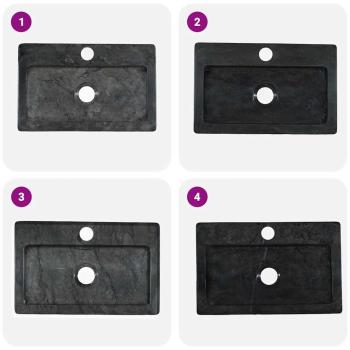 Wandwaschbecken Schwarz 38x24x6,5 cm Marmor