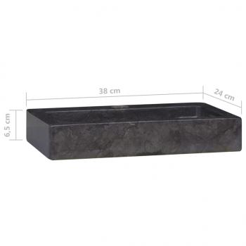 Wandwaschbecken Schwarz 38x24x6,5 cm Marmor