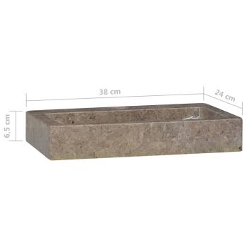 Wandwaschbecken Grau 38x24x6,5 cm Marmor