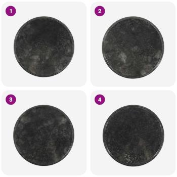 Tischplatte Schwarz Ø50x2,5 cm Marmor