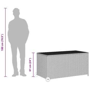 Garten-Auflagenbox Hellgrau 120x65x61 cm Poly Rattan