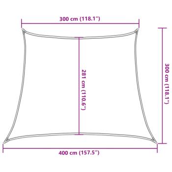 Sonnensegel 160 g/m² Anthrazit 3/4x3 m HDPE