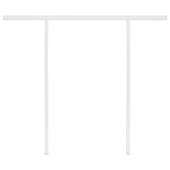 Markise Manuell Einziehbar mit Pfosten 3x2,5 m Orange & Braun