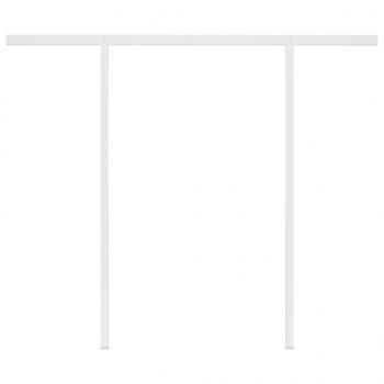 Markise Automatisch Einziehbar mit Pfosten 3,5x2,5 m Creme