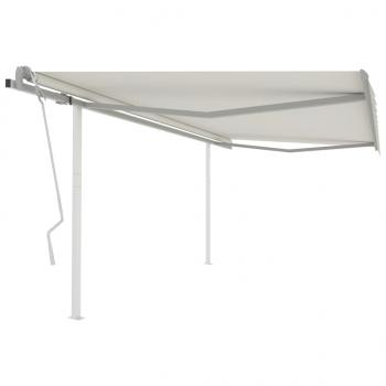 ARDEBO.de - Markise Manuell Einziehbar mit Pfosten 4x3 m Creme