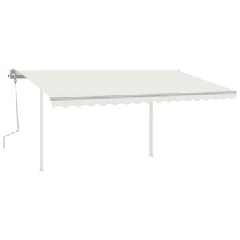 Markise Manuell Einziehbar mit Pfosten 4x3 m Creme